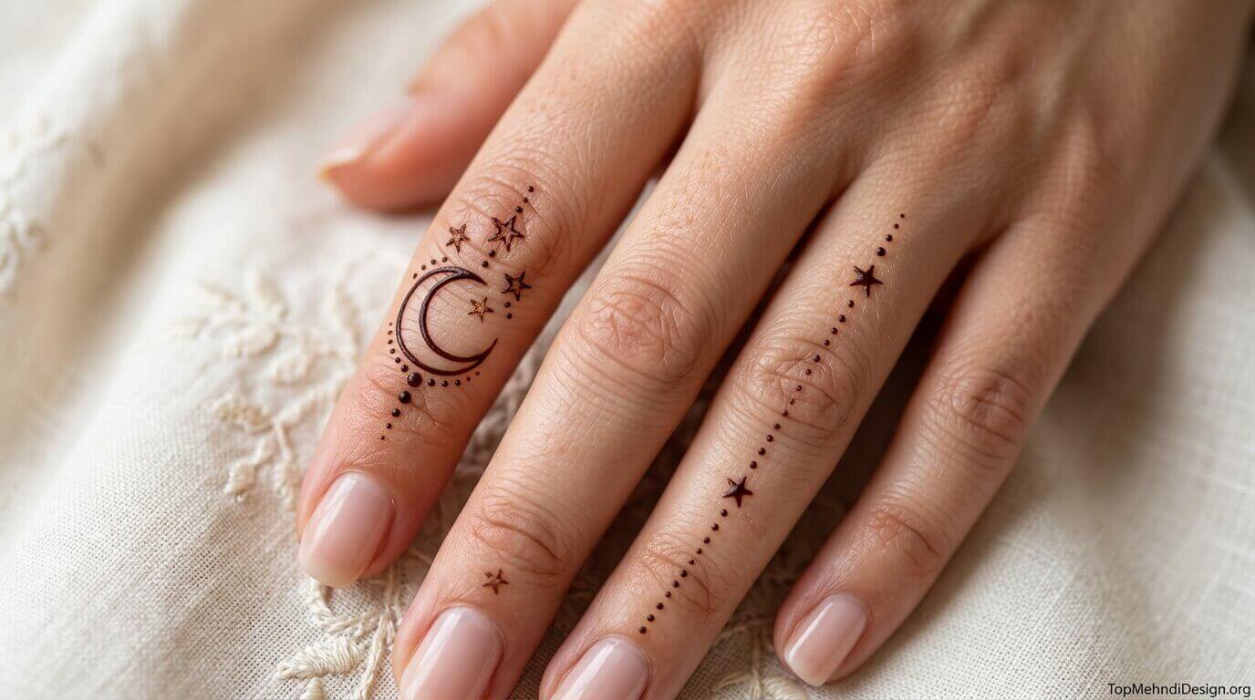 Moon Mehndi Design Simple Easy 2026
