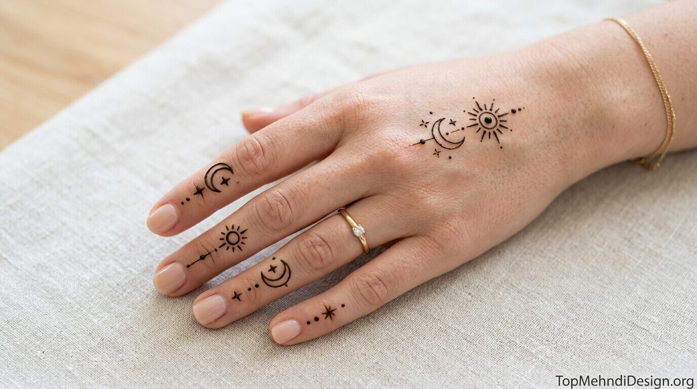 Moon Mehndi Design Simple Easy 2026