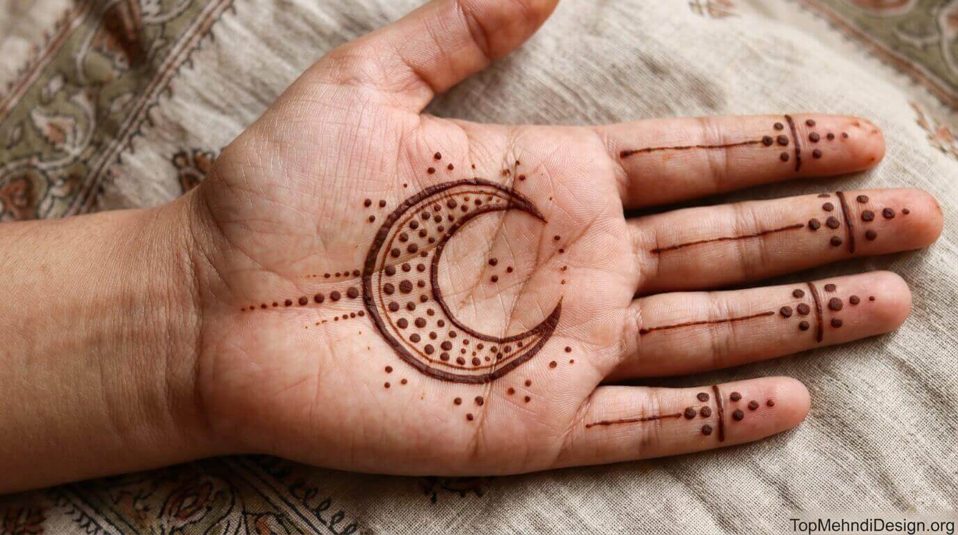 Moon Mehndi Design Simple Easy 2026