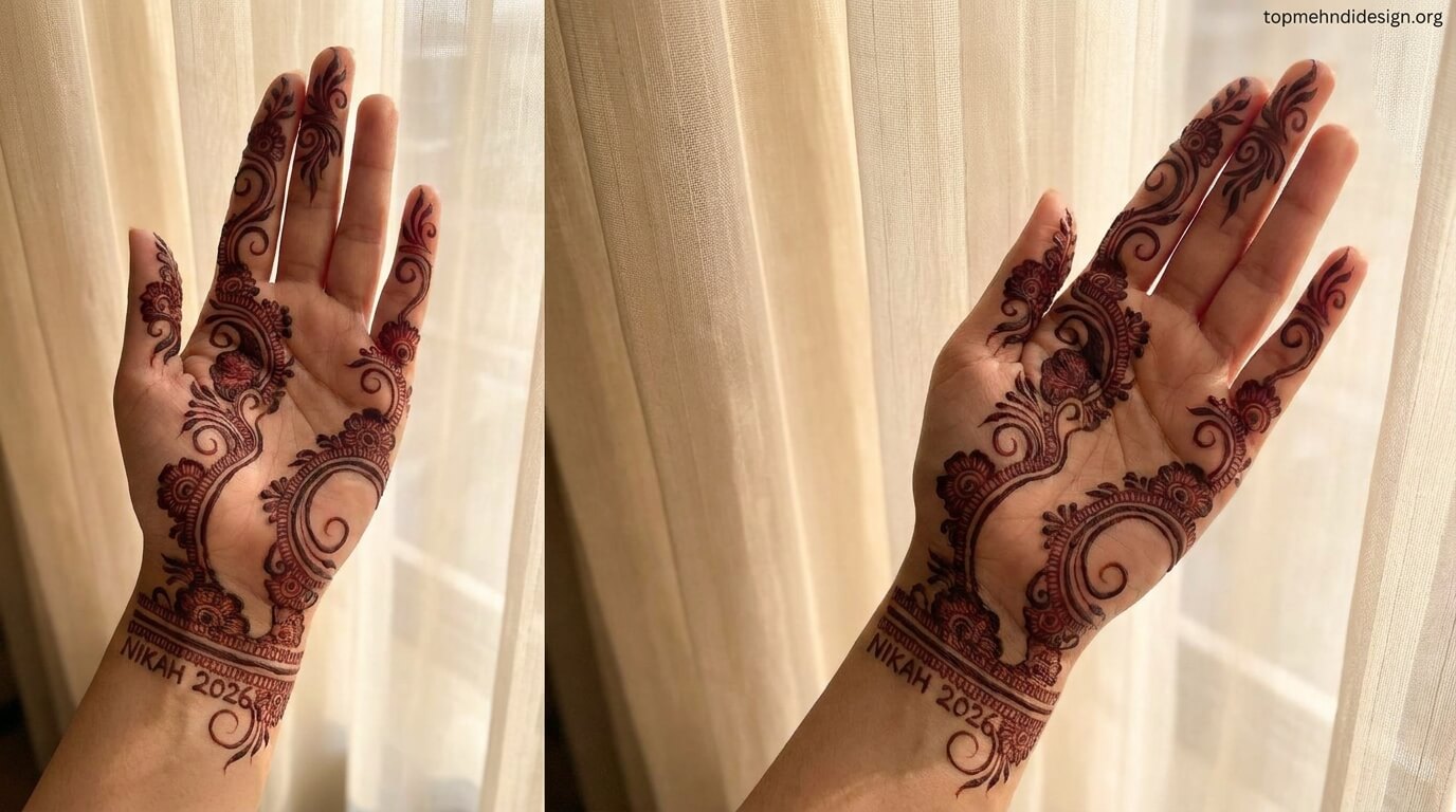 Nikah Mehndi Design Simple 2026 