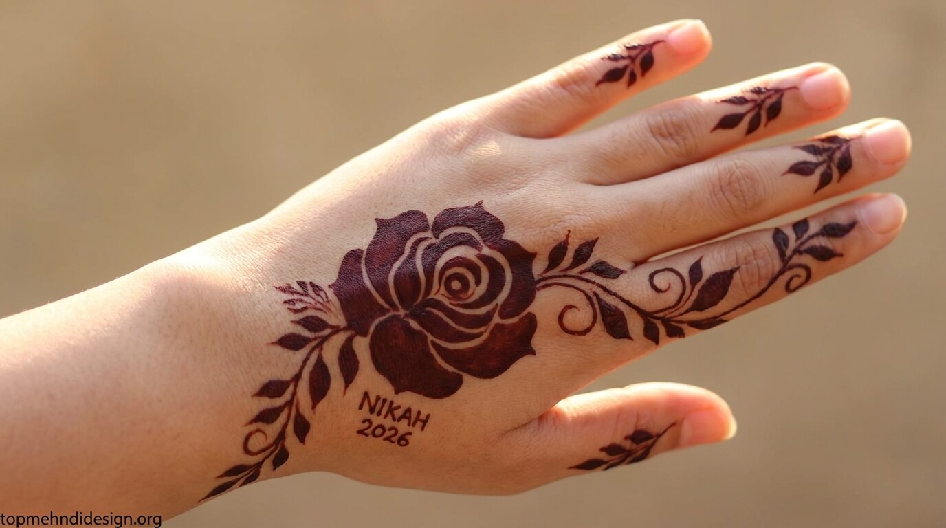 Nikah Mehndi Design Simple 2026 