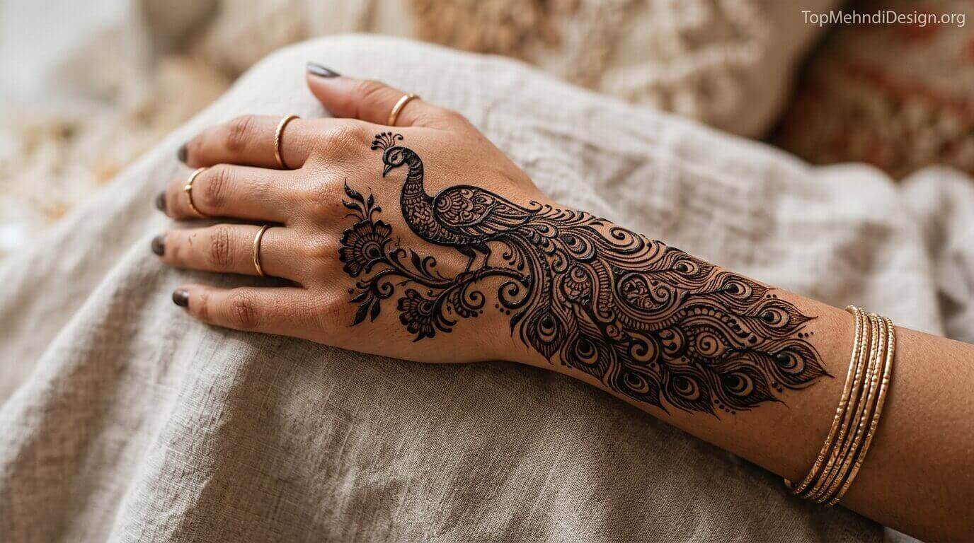 Peacock Mehndi Design for Eid ul Adha 2026