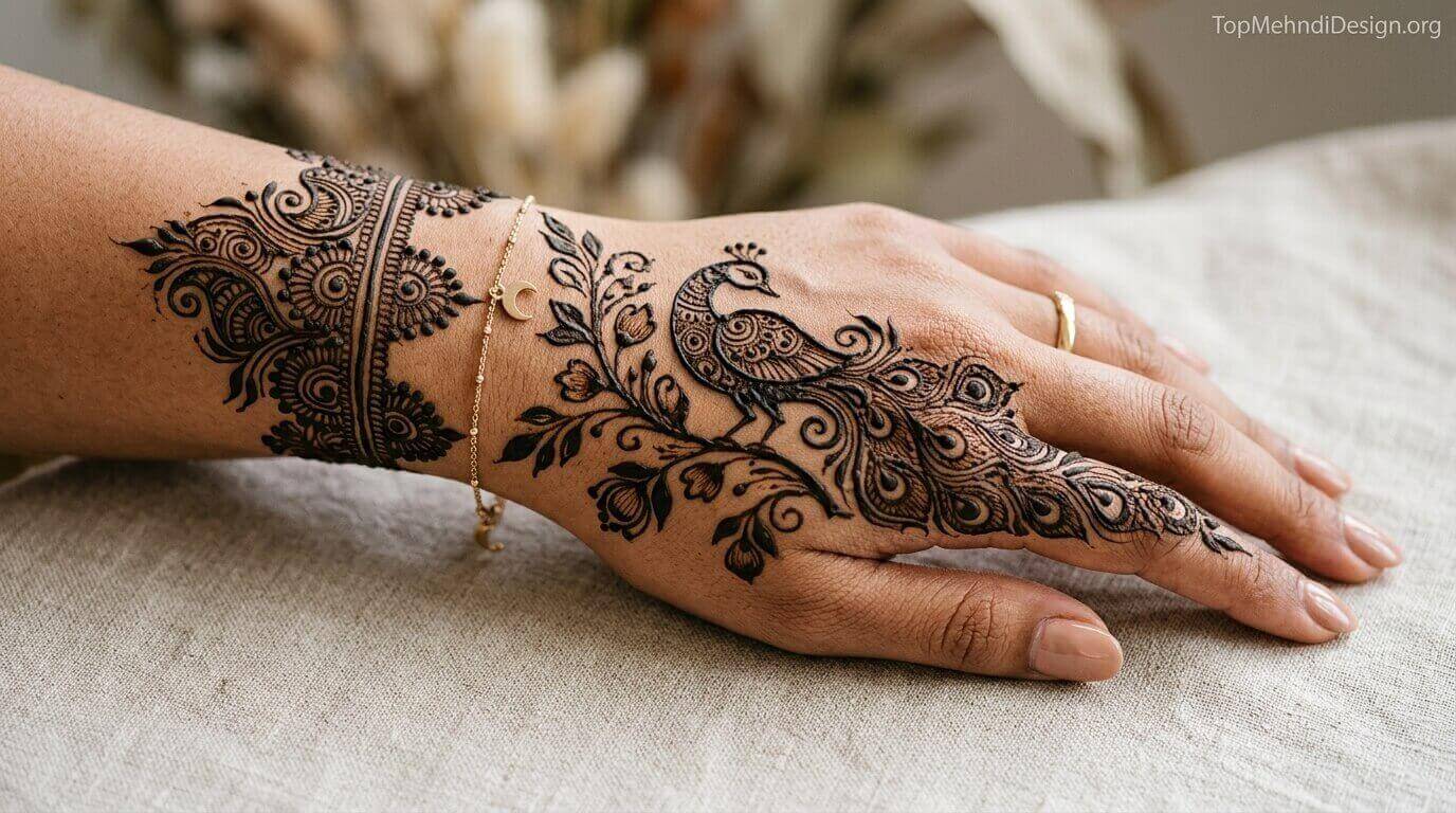 Peacock Mehndi Design for Eid ul Adha 2026