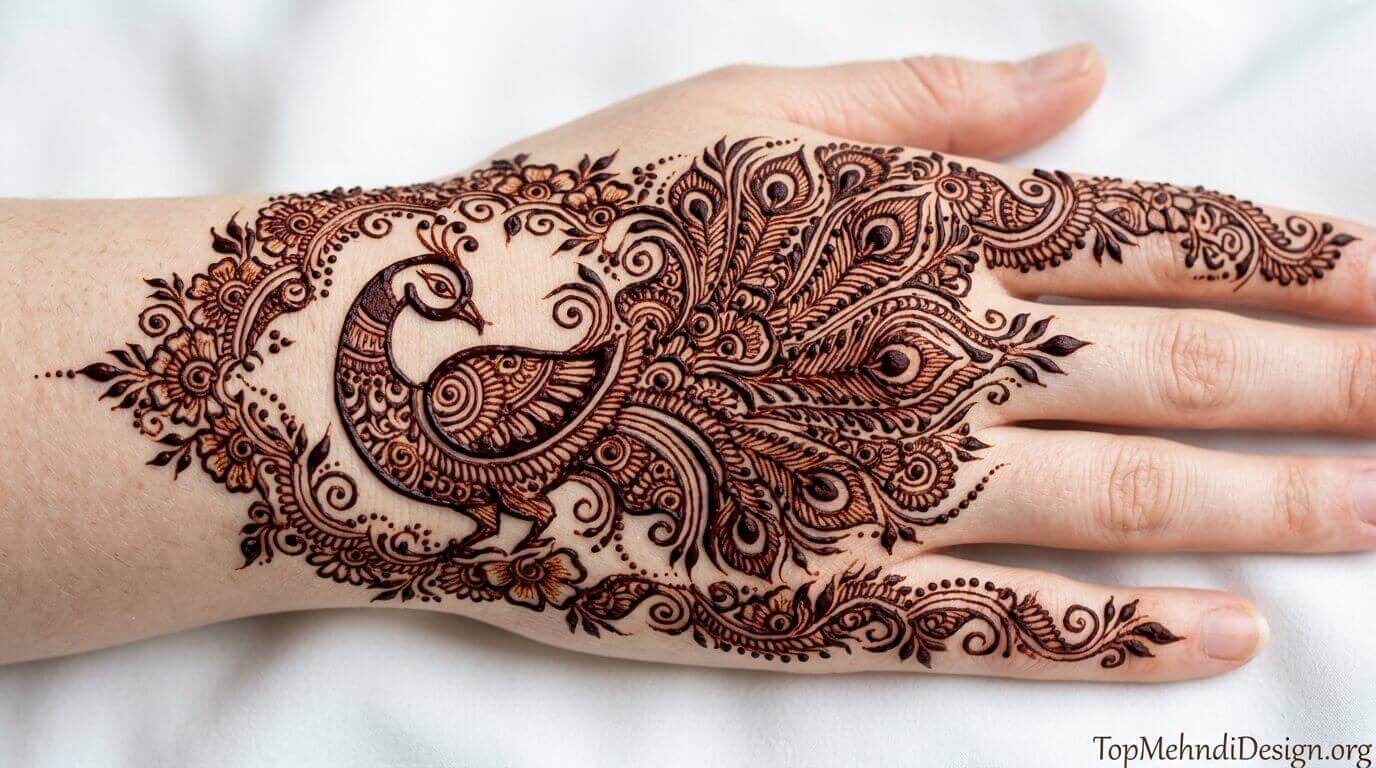 Peacock Mehndi Design for Eid ul Adha 2026