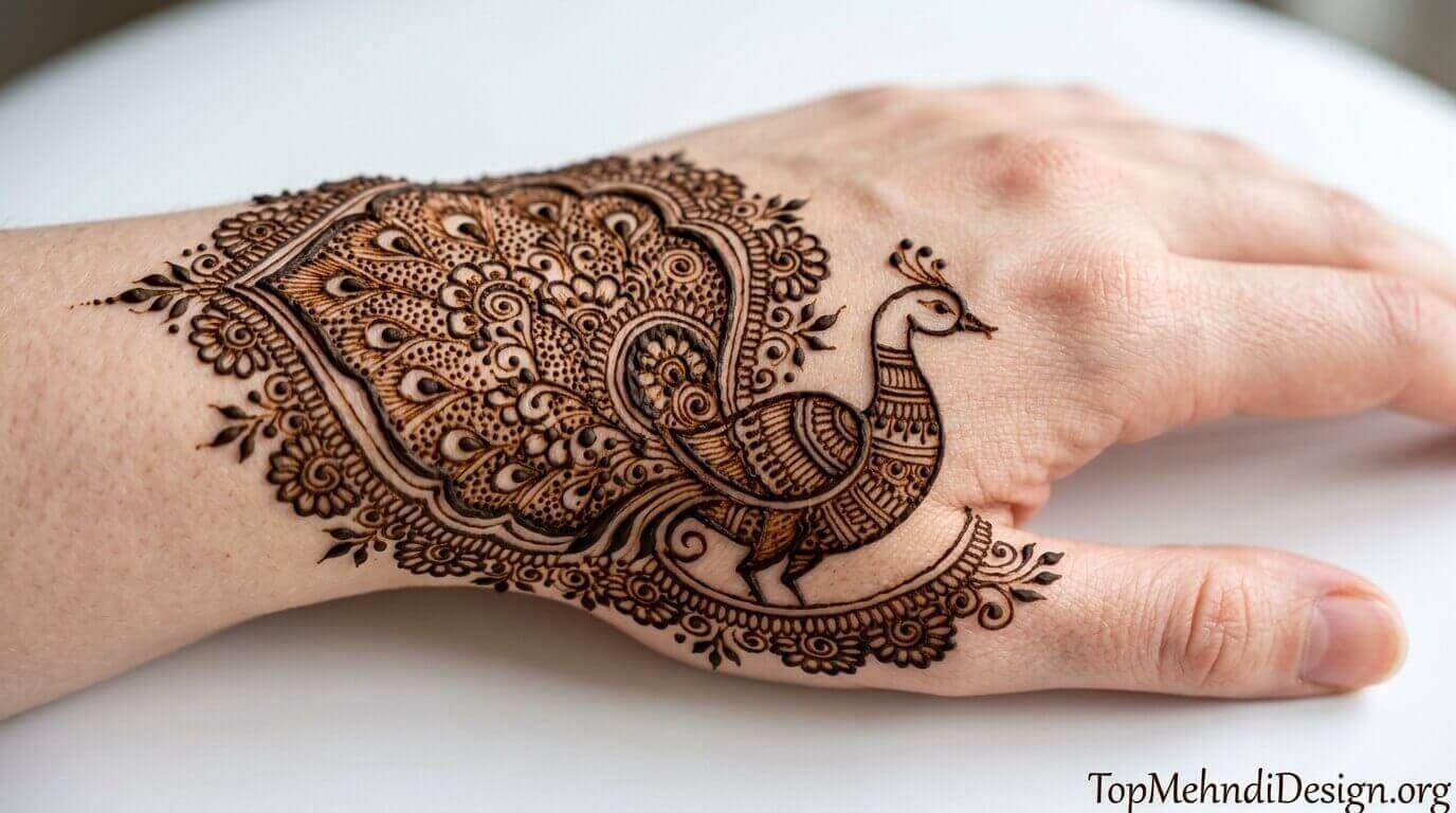 Peacock Mehndi Design for Eid ul Adha 2026