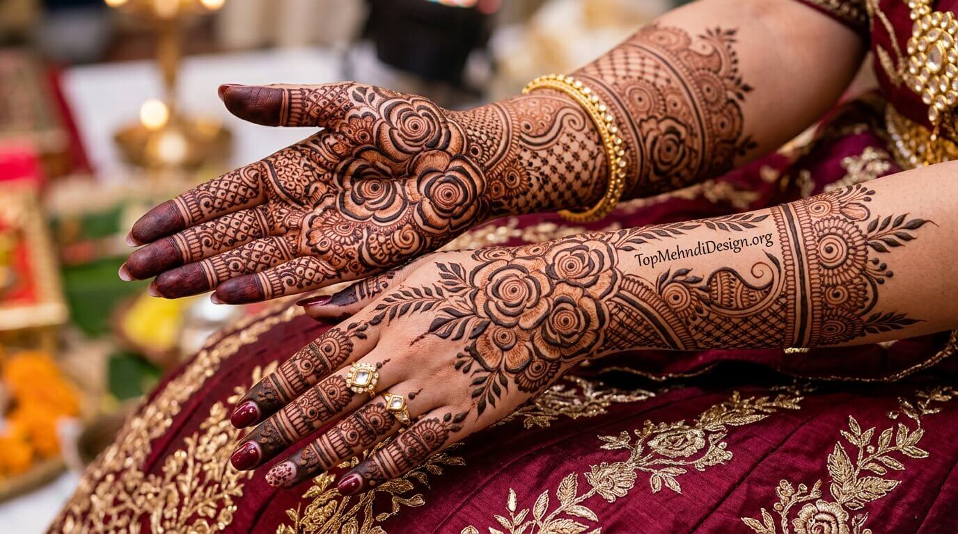 Rose Mehndi Design for Eid ul Adha 2026