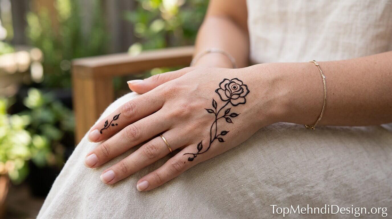 Rose Mehndi Design for Eid ul Adha 2026