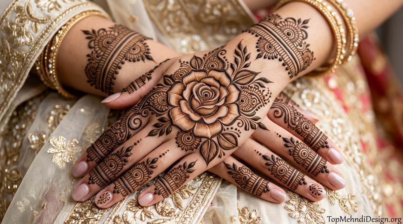 Rose Mehndi Design for Eid ul Adha 2026