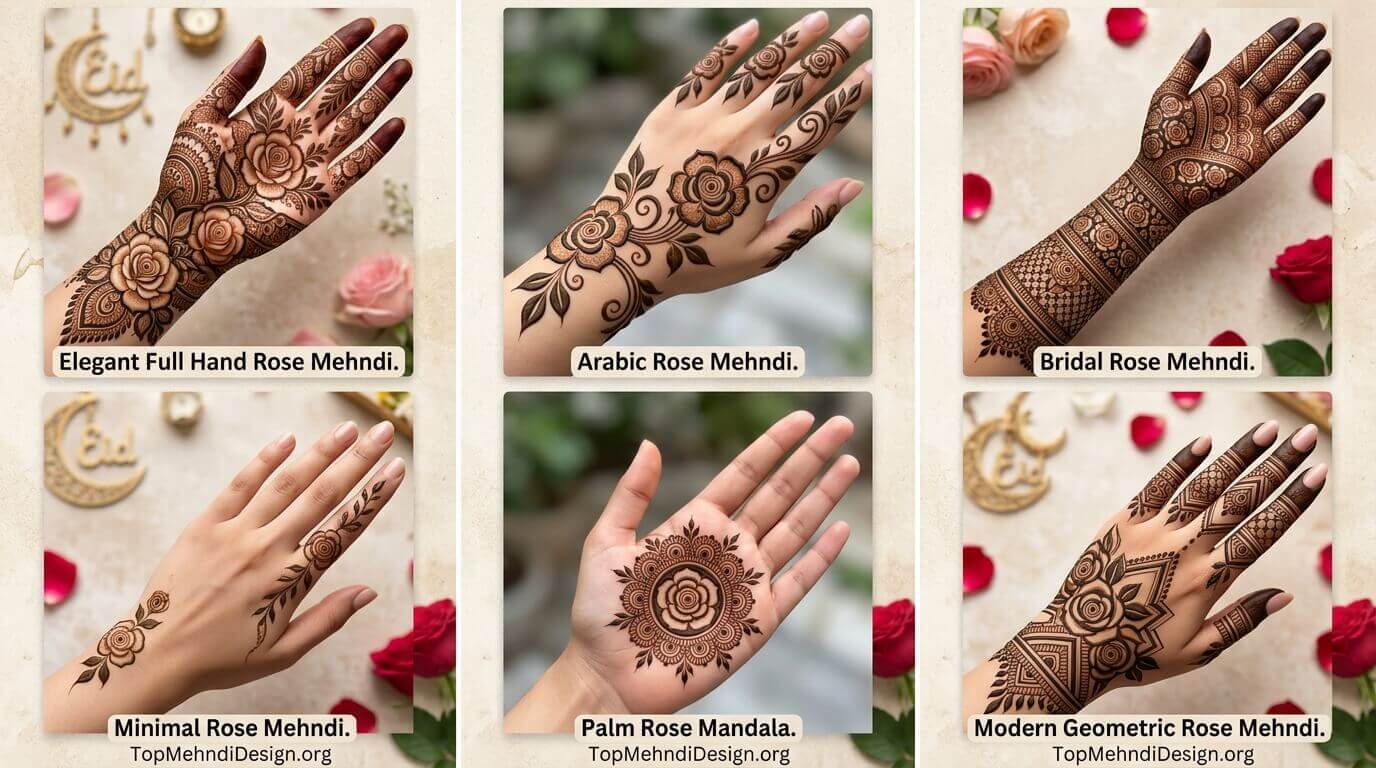 Rose Mehndi Design for Eid ul Adha 2026