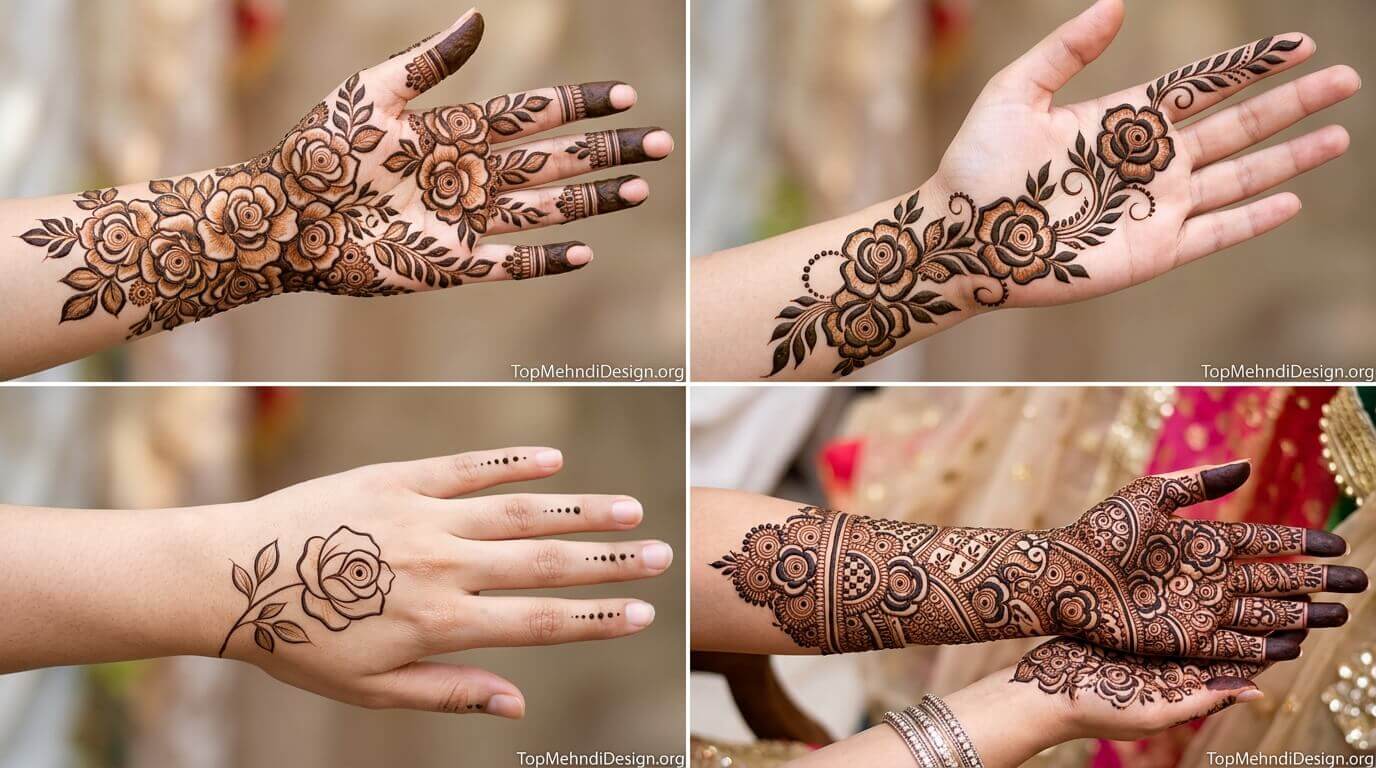 Rose Mehndi Design for Eid ul Adha 2026