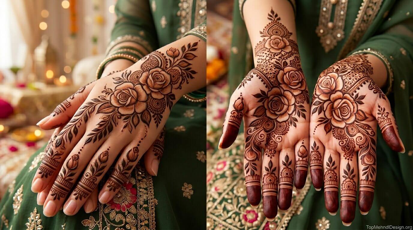 Rose Mehndi Design for Eid ul Adha 2026