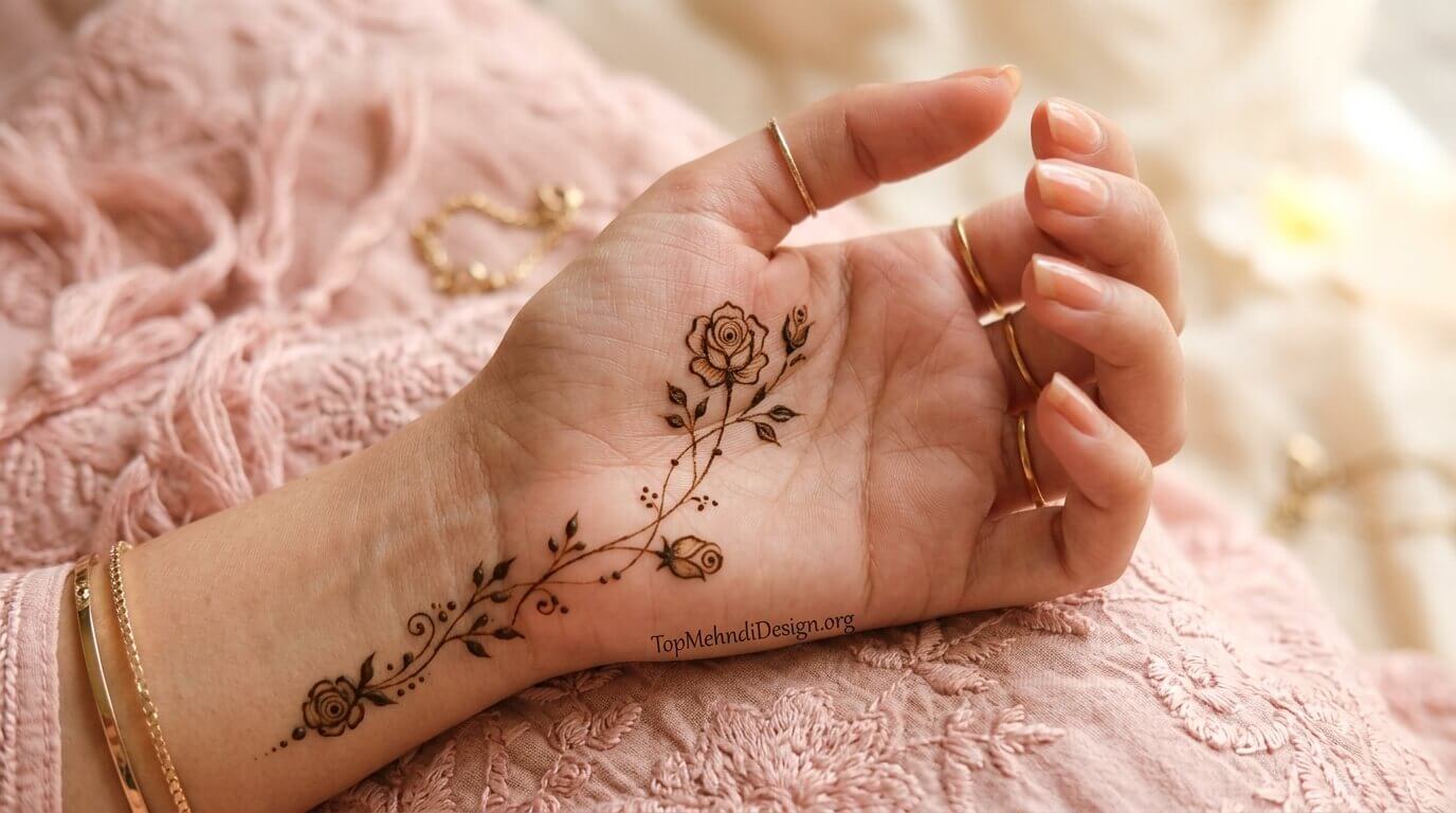 Rose Mehndi Design for Eid ul Adha 2026