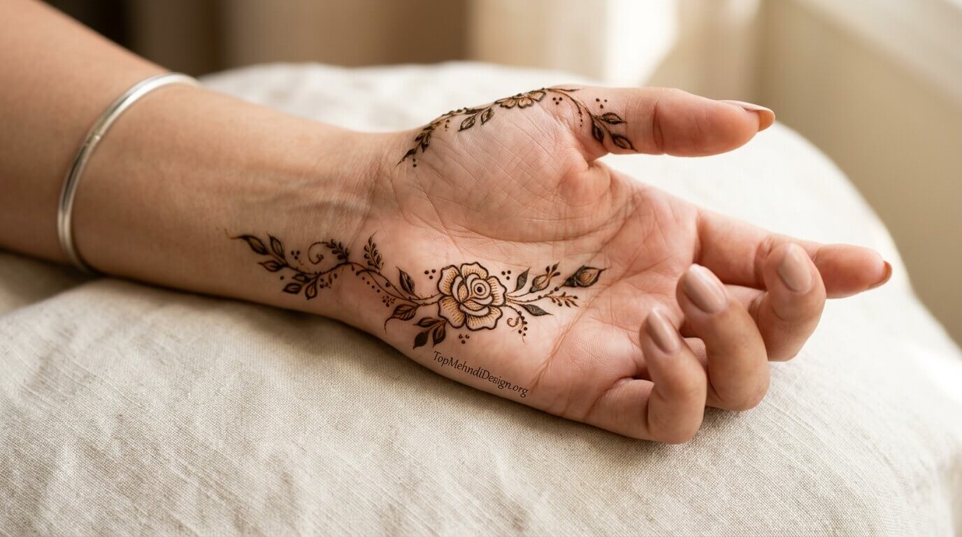 Rose Mehndi Design for Eid ul Adha 2026
