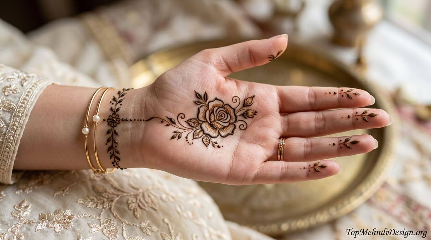 Rose Mehndi Design for Eid ul Adha 2026
