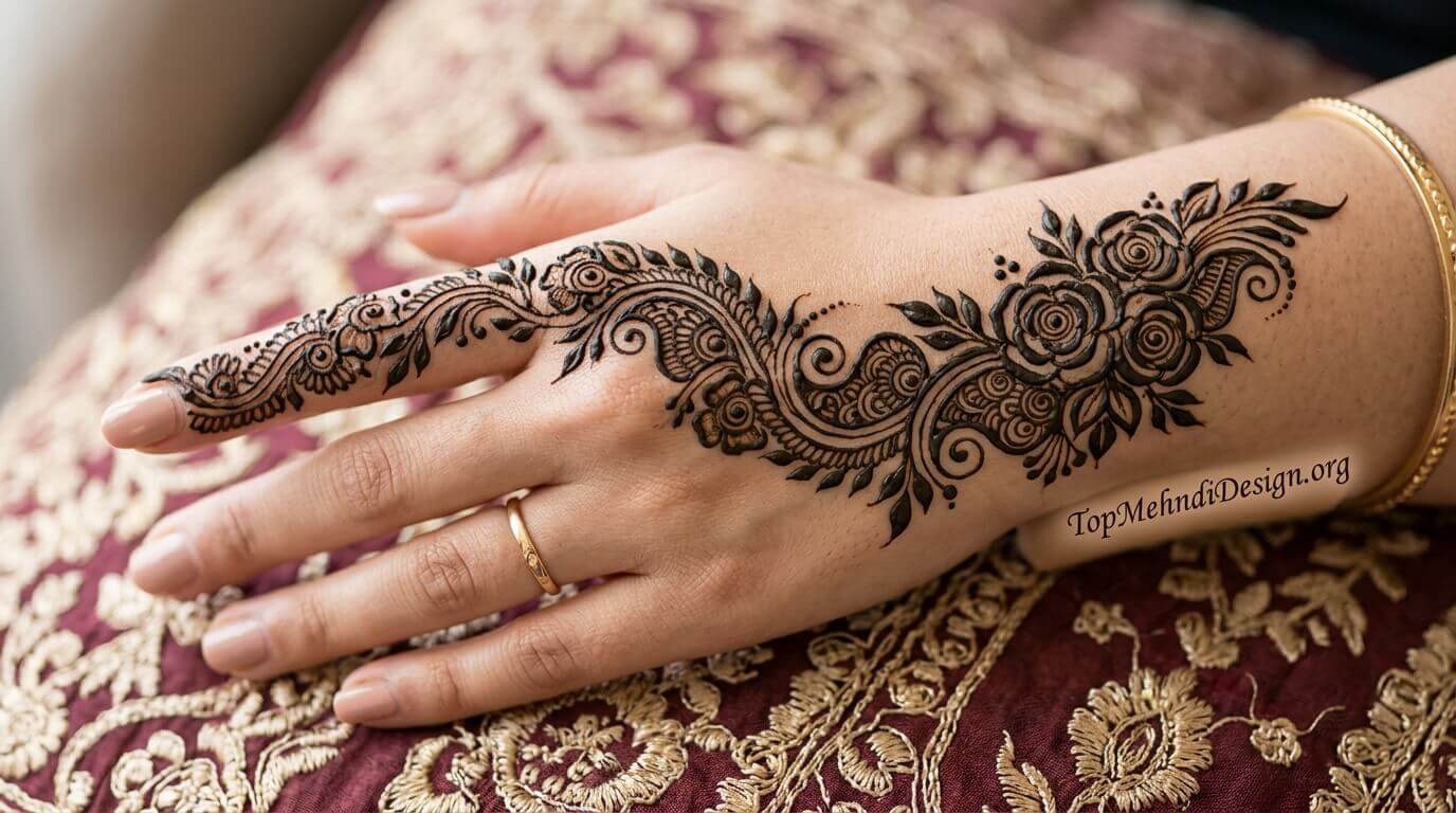 Rose Mehndi Design for Eid ul Adha 2026