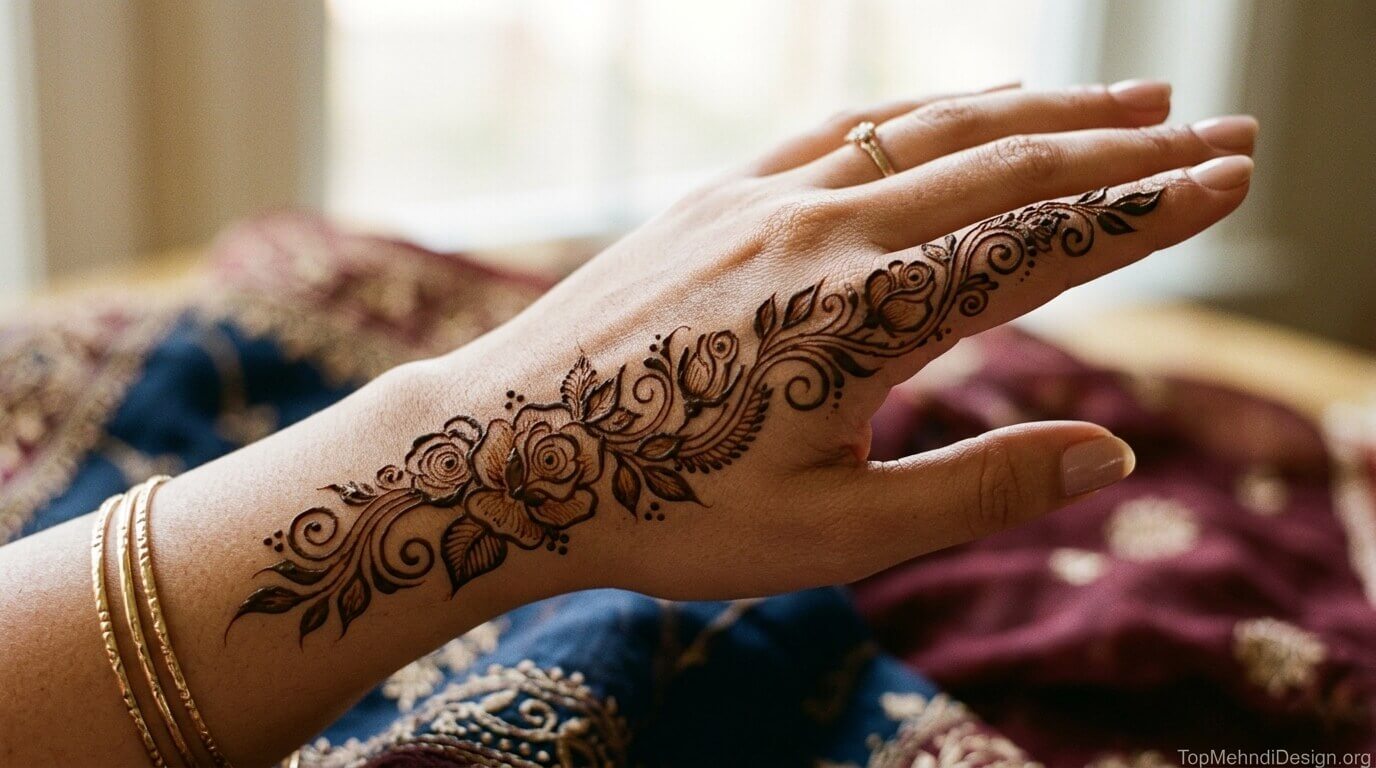 Rose Mehndi Design for Eid ul Adha 2026