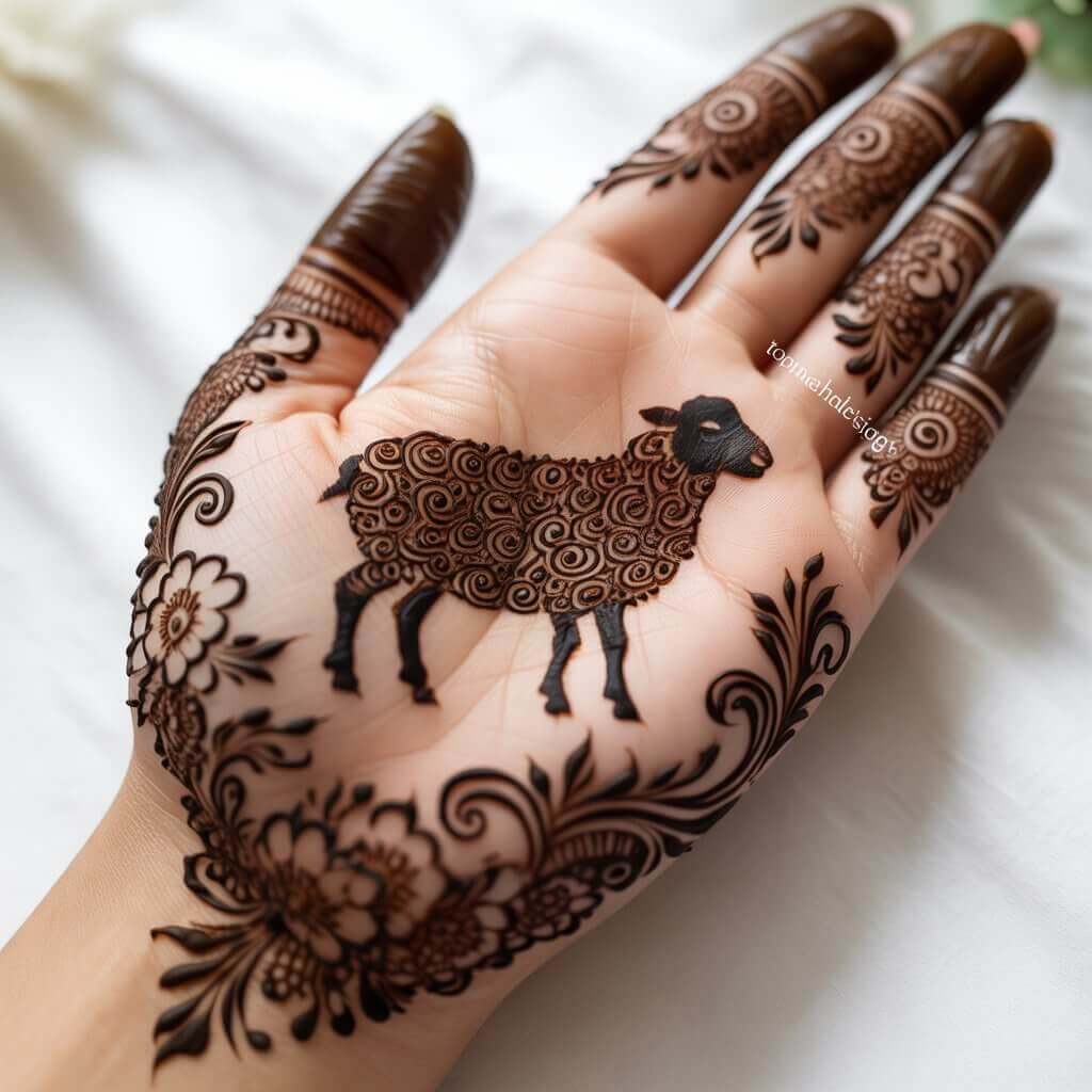 Sheep Mehndi Design for Eid ul Adha 2026