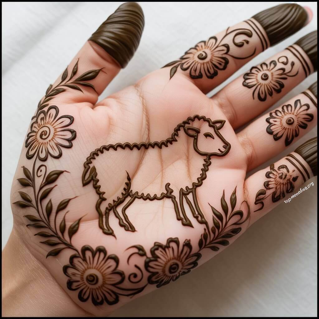 Sheep Mehndi Design for Eid ul Adha 2026