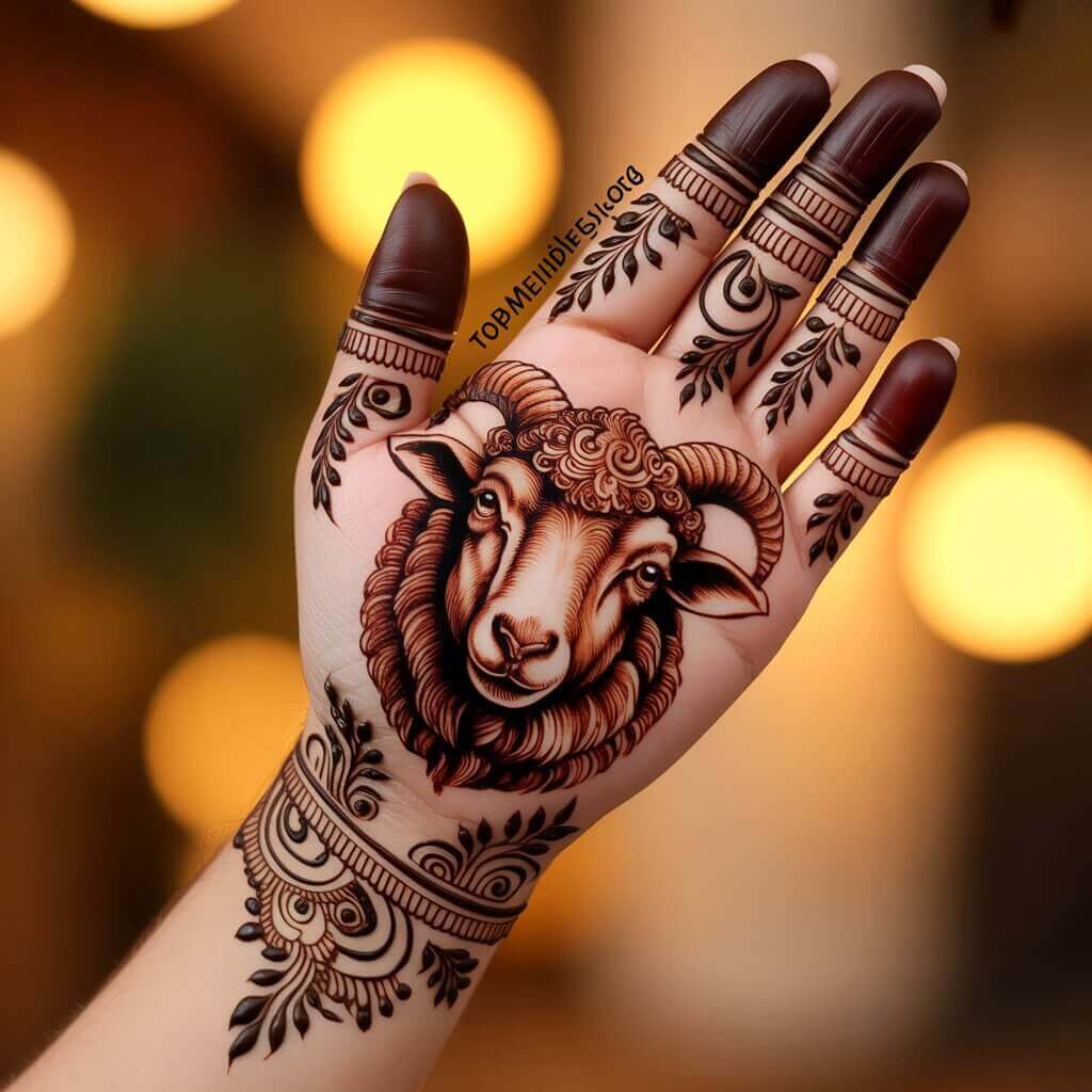Sheep Mehndi Design for Eid ul Adha 2026