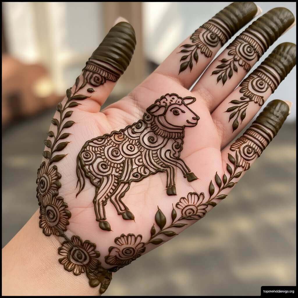 Sheep Mehndi Design for Eid ul Adha 2026