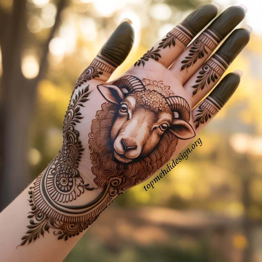 Sheep Mehndi Design for Eid ul Adha 2026
