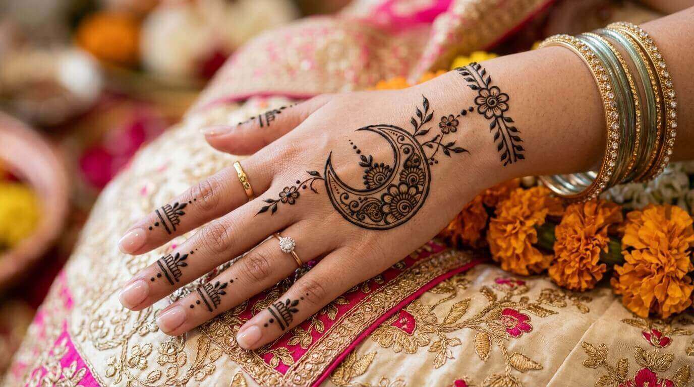 Simple Chand Mehndi Design Back Hand 2026