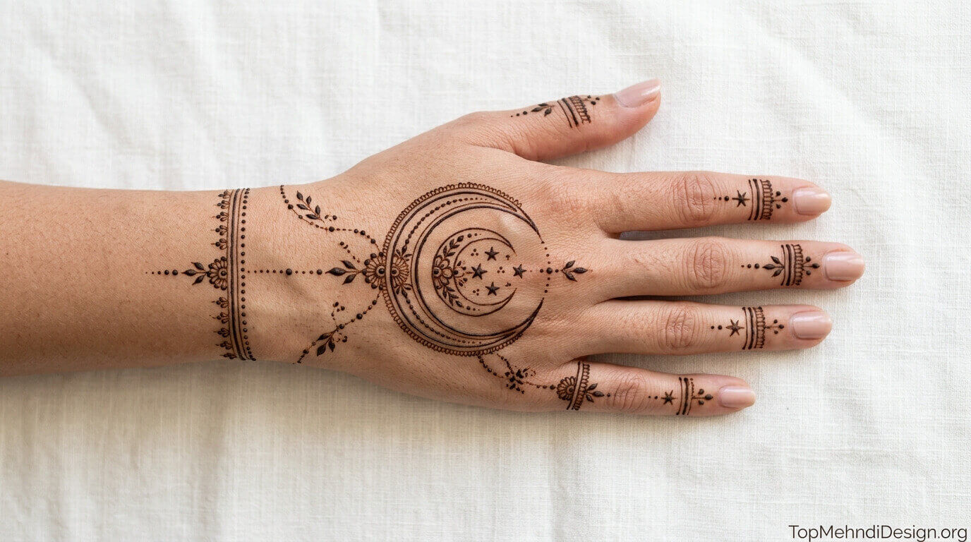 Simple Chand Mehndi Design Back Hand 2026