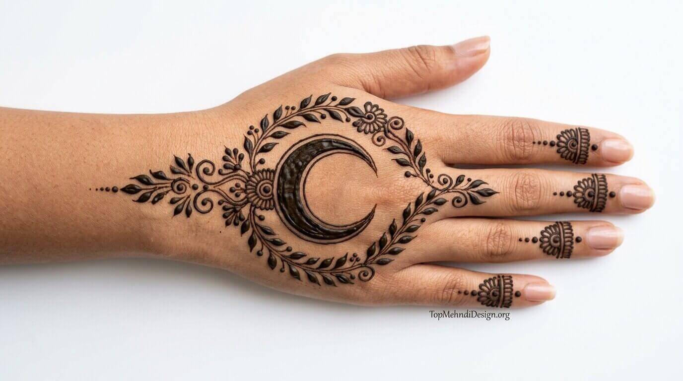 Simple Chand Mehndi Design Back Hand 2026