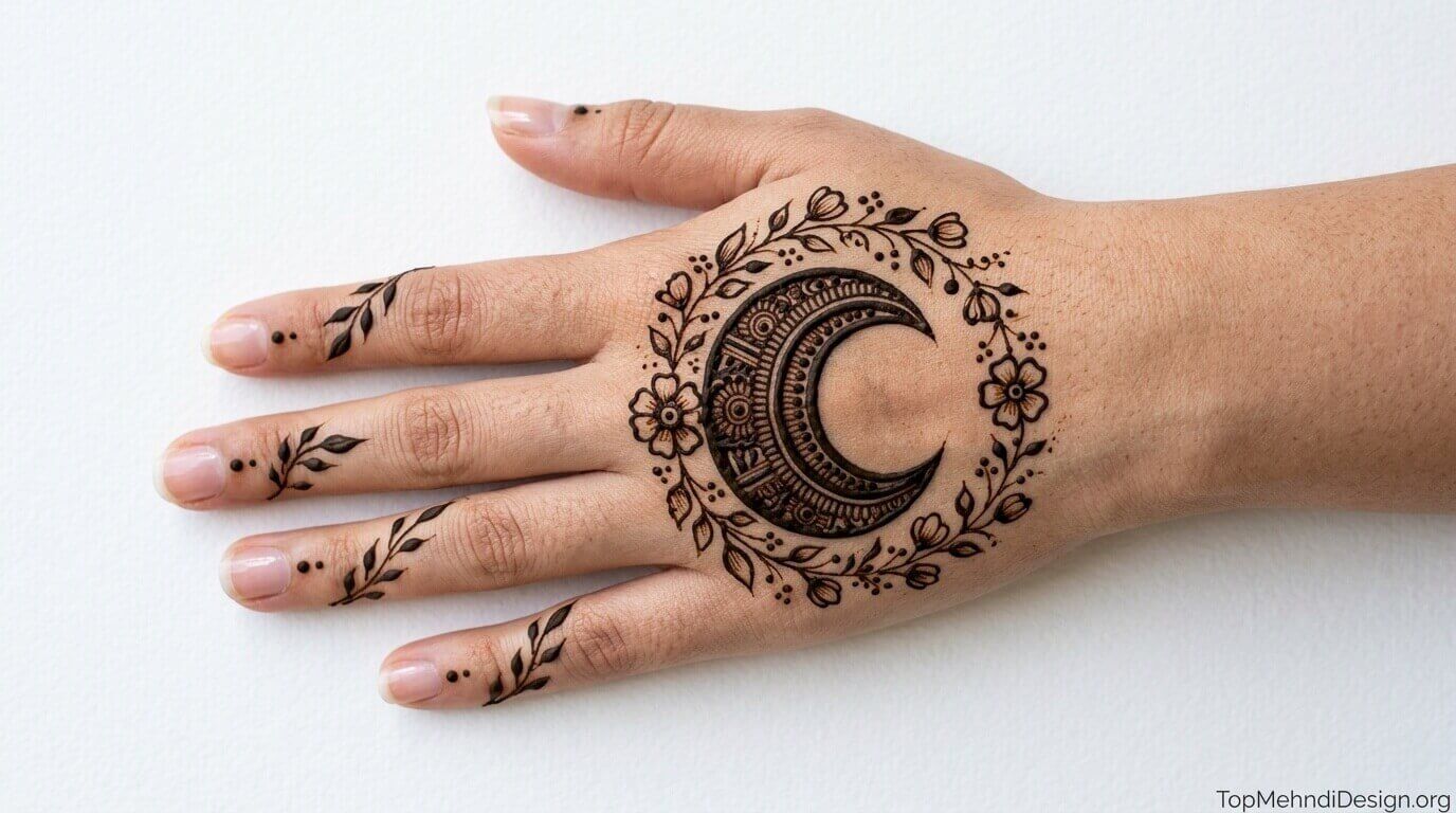 Simple Chand Mehndi Design Back Hand 2026
