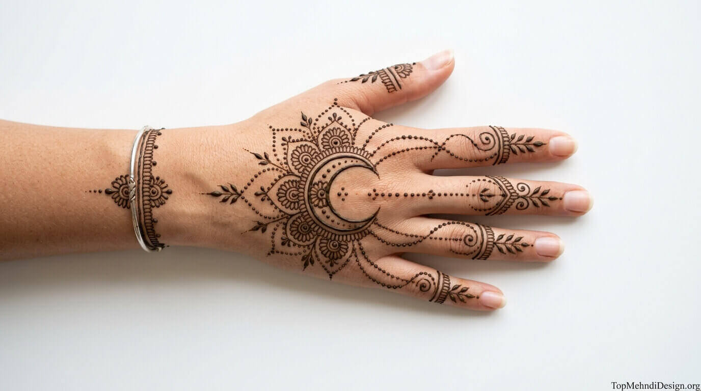 Simple Chand Mehndi Design Back Hand 2026
