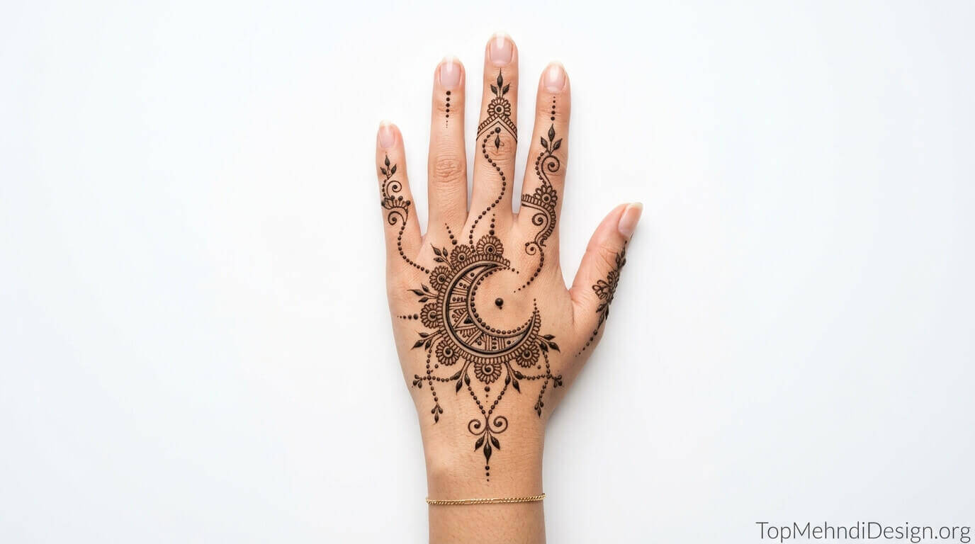 Simple Chand Mehndi Design Back Hand 2026