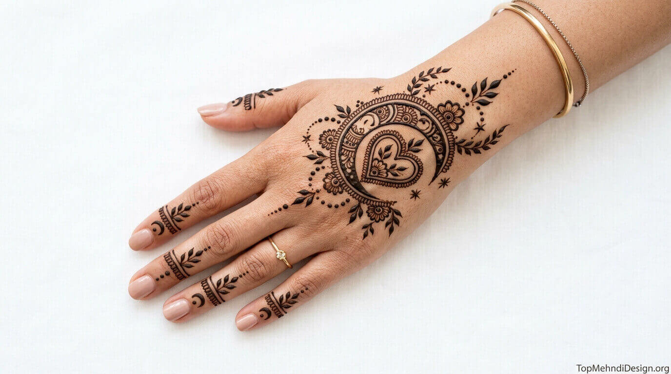 Simple Chand Mehndi Design Back Hand 2026
