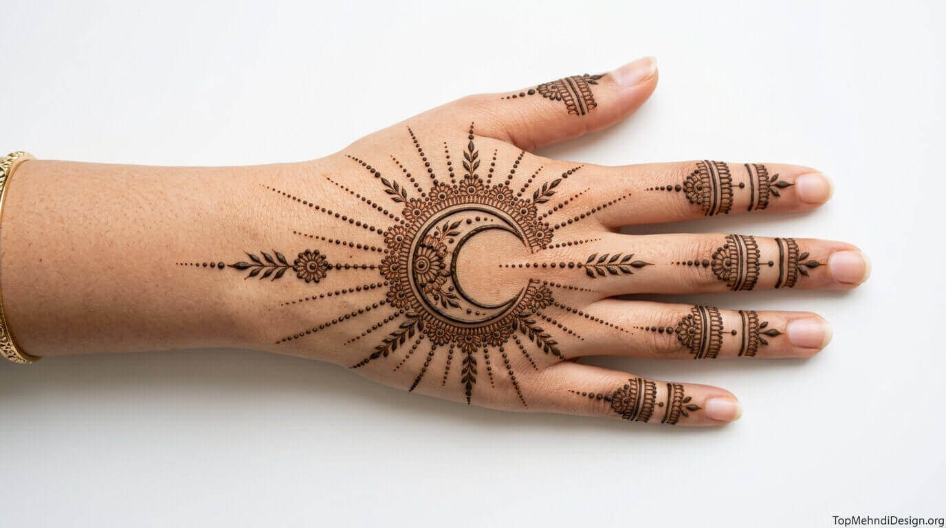 Simple Chand Mehndi Design Back Hand 2026