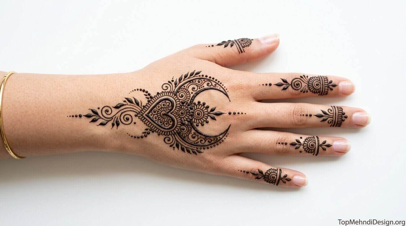 Simple Chand Mehndi Design Back Hand 2026