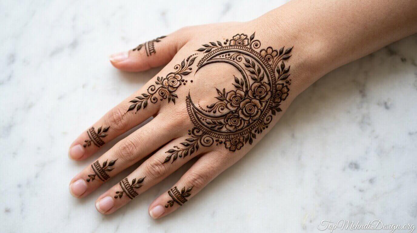Simple Chand Mehndi Design Back Hand 2026