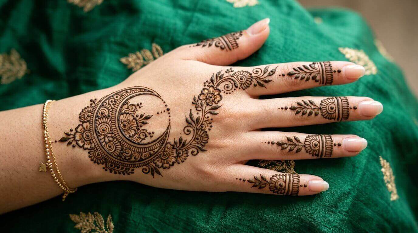 Simple Chand Mehndi Design Back Hand 2026