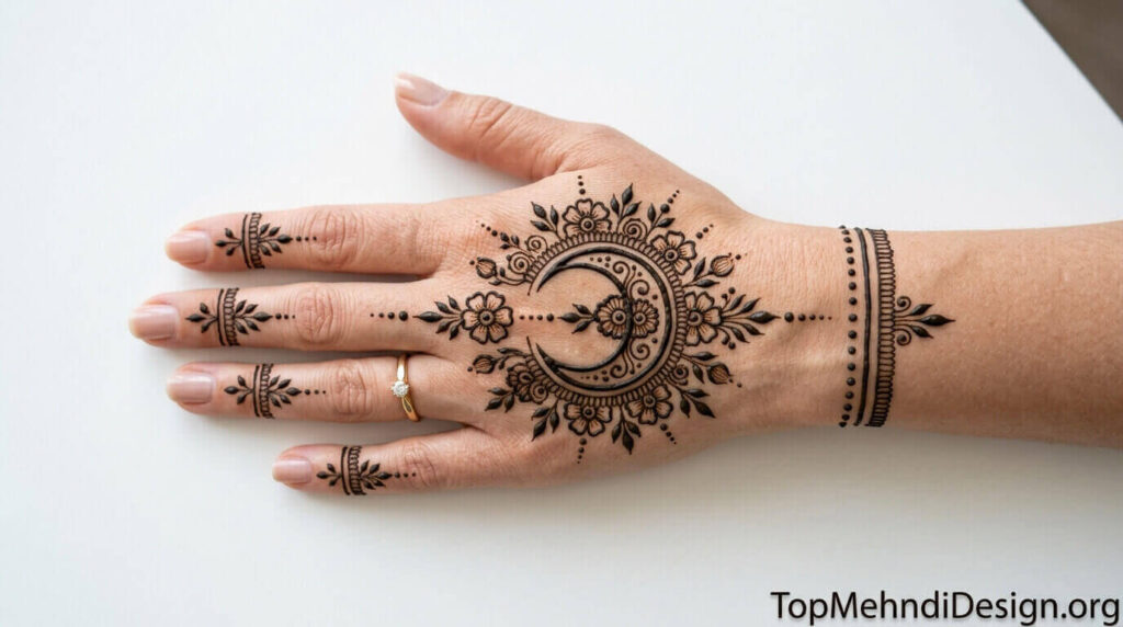 Simple Chand Mehndi Design Back Hand 2026