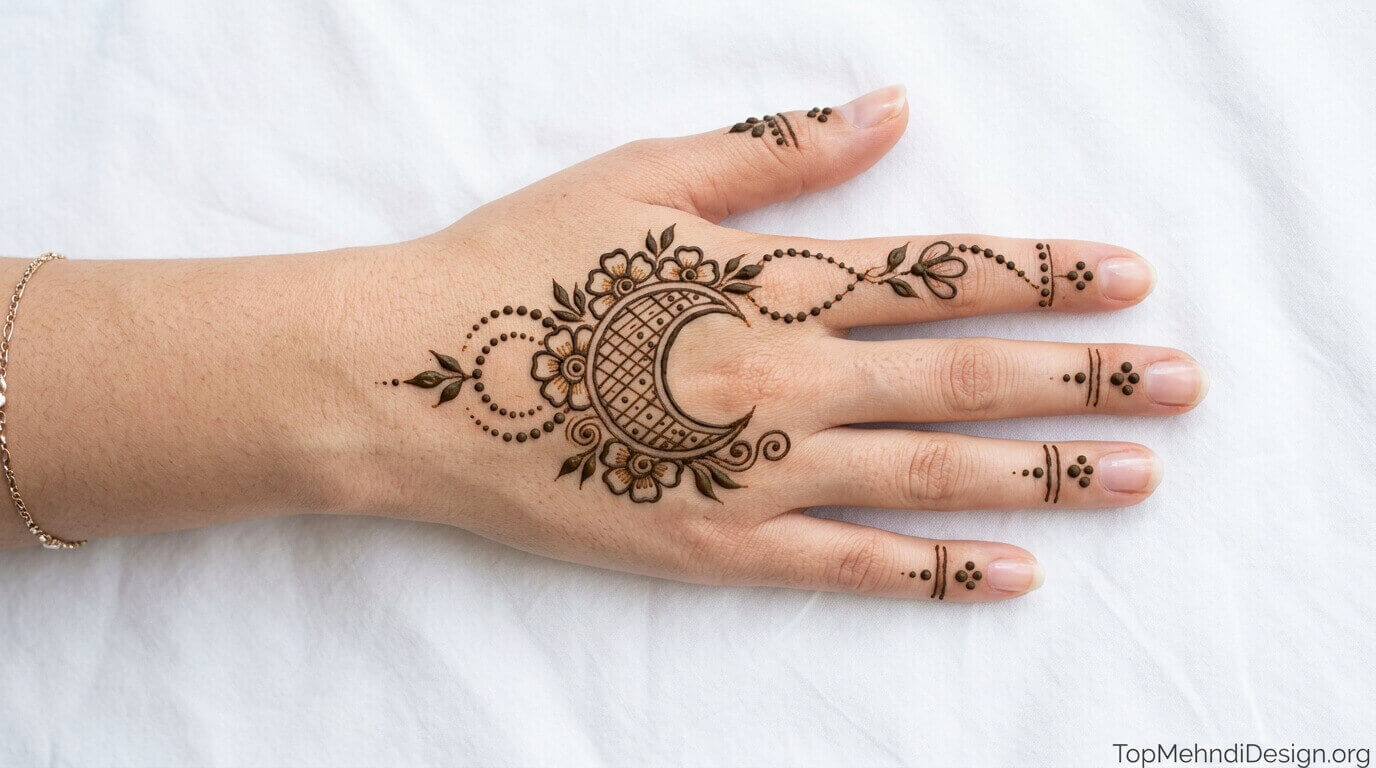 Simple Chand Mehndi Design Back Hand 2026