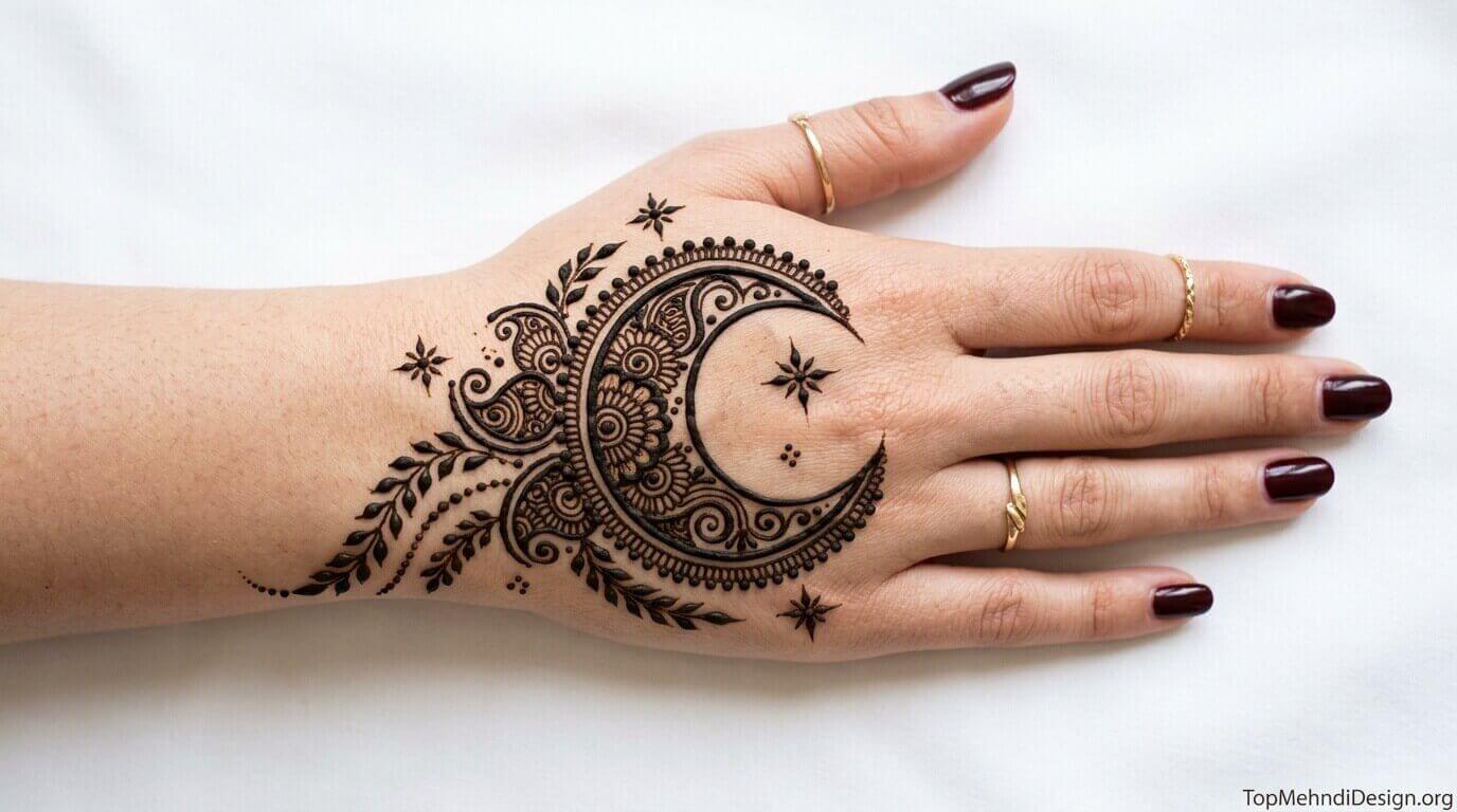 Simple Chand Mehndi Design Back Hand 2026