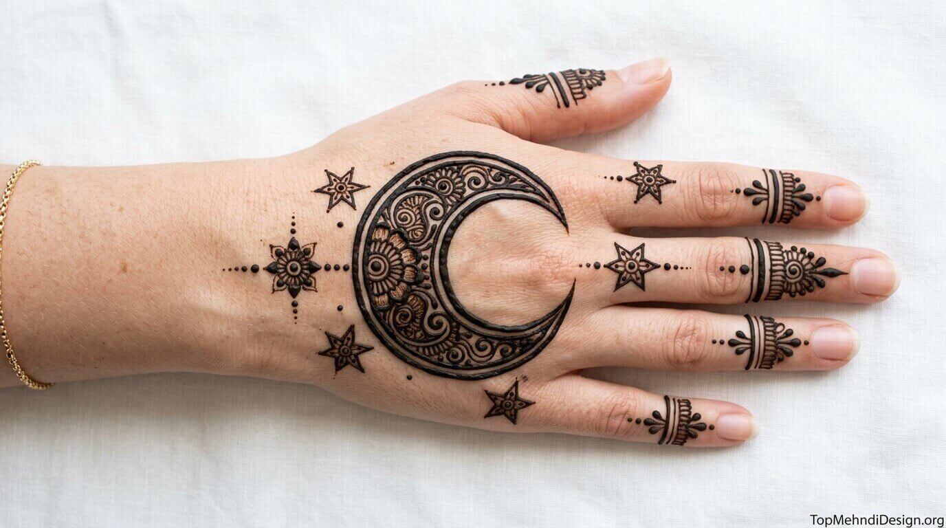 Simple Chand Mehndi Design Back Hand 2026