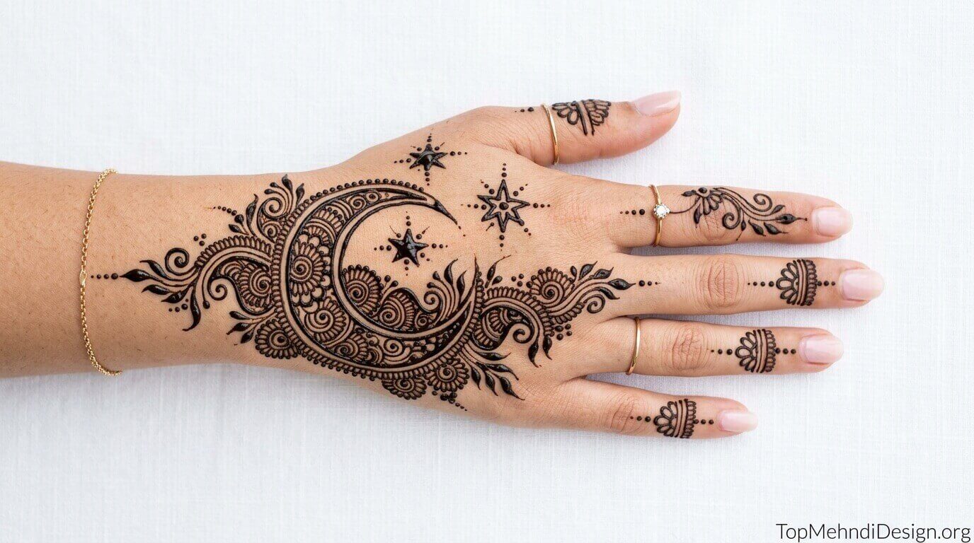 Simple Chand Mehndi Design Back Hand 2026