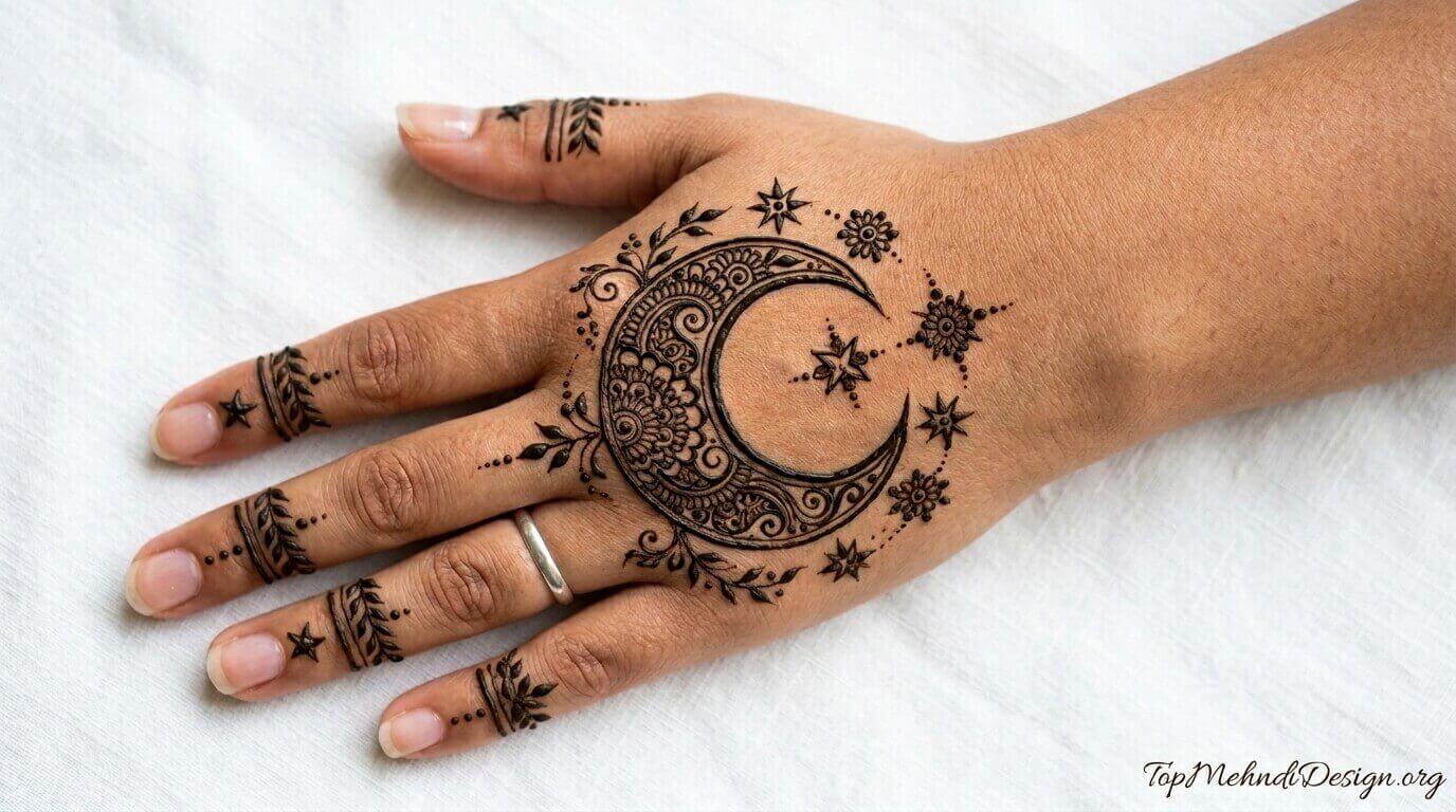 Simple Chand Mehndi Design Back Hand 2026