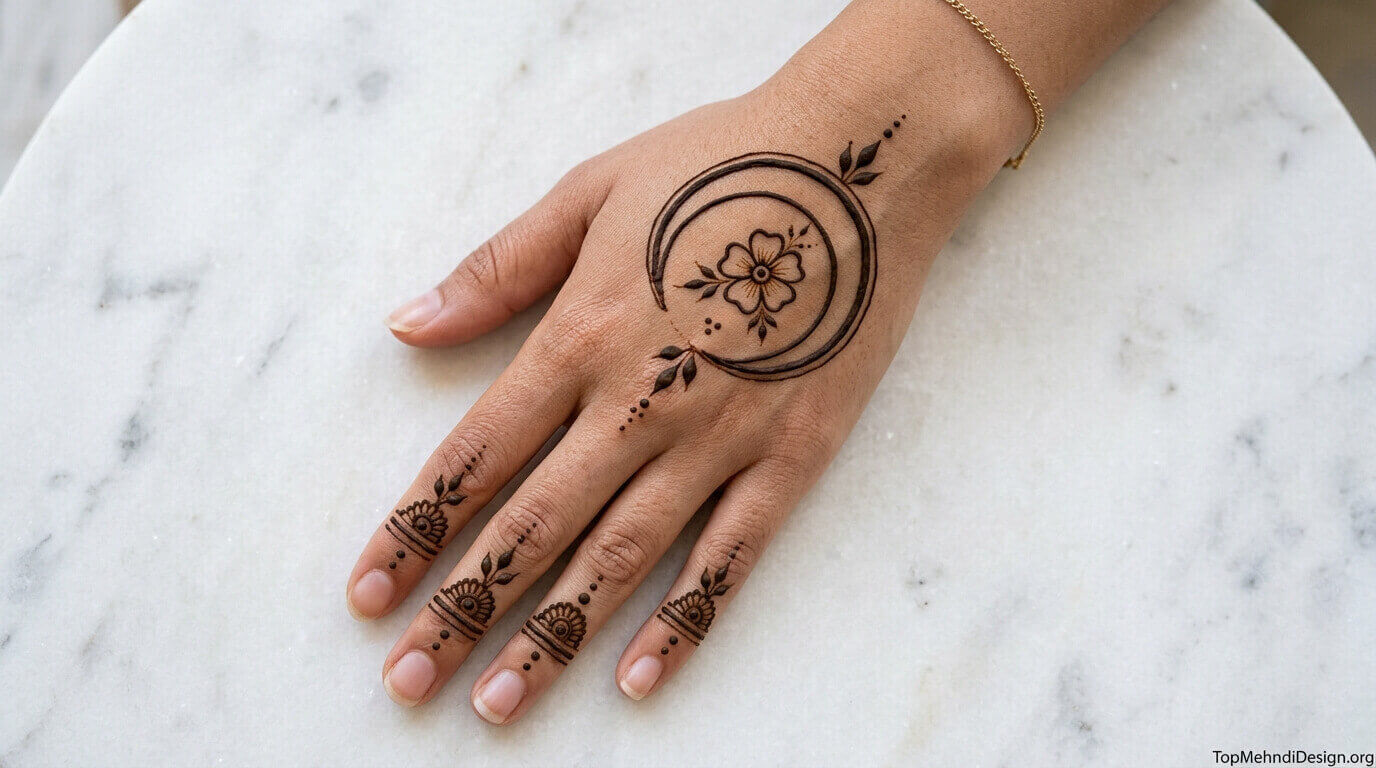 Simple Chand Mehndi Design Back Hand 2026