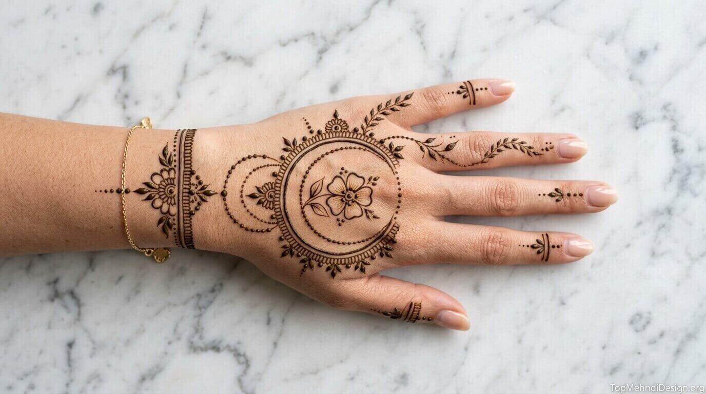 Simple Chand Mehndi Design Back Hand 2026