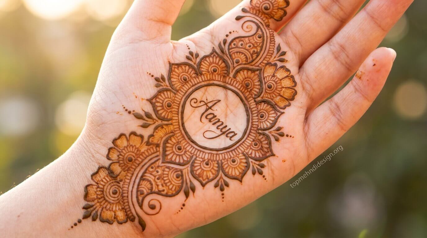 Mehndi Design with Name Inside 2026
