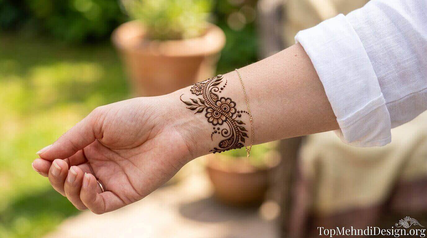 Wrist Mehndi Design Simple 2026