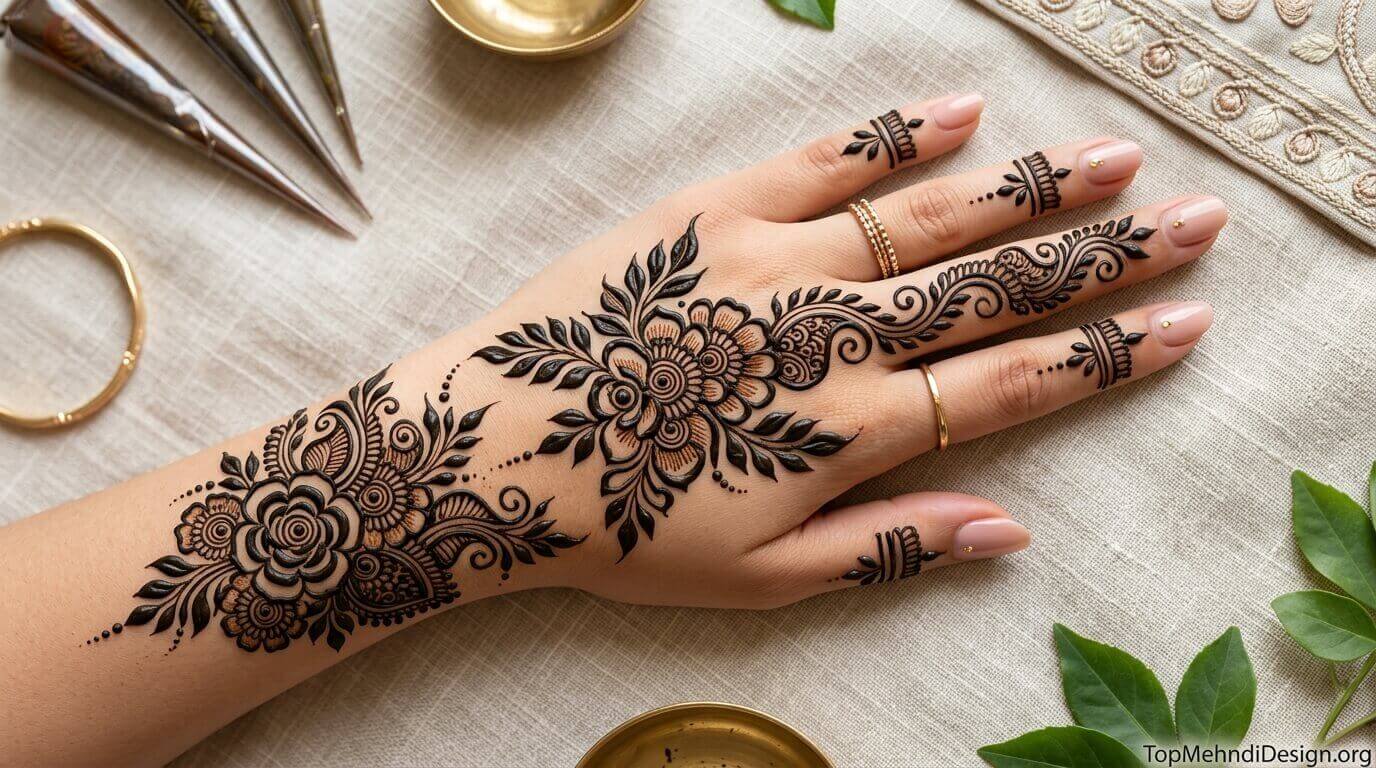 Easy Arabic Mehndi Design for Back Hand 2026