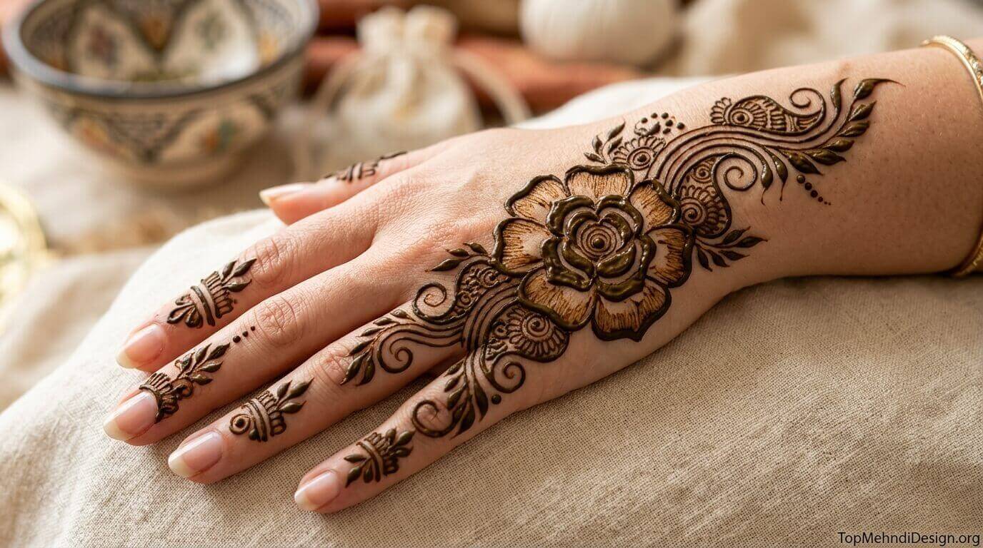 Easy Arabic Mehndi Design for Back Hand 2026